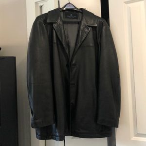 Kenneth Cole Reaction Mens black leather jacket